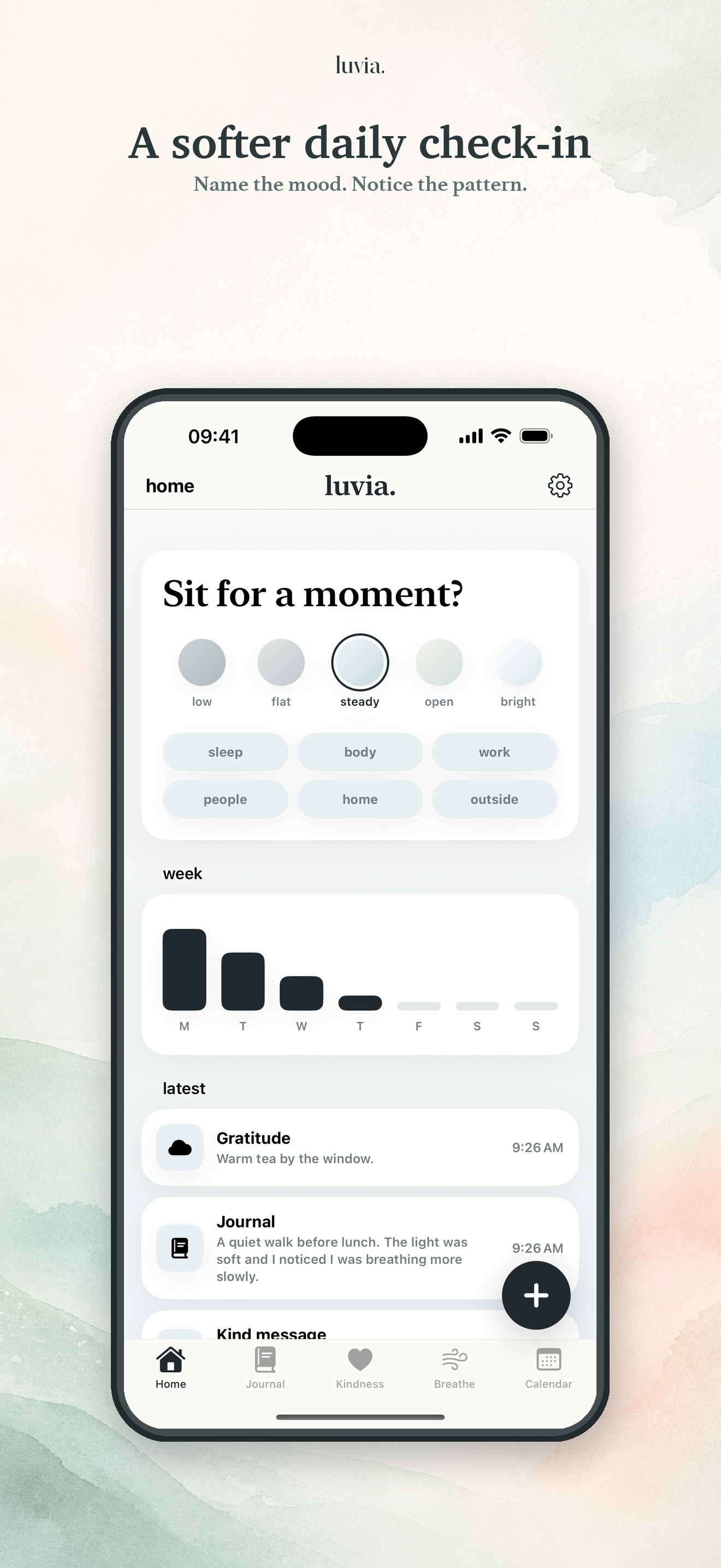 Mood check-in screen